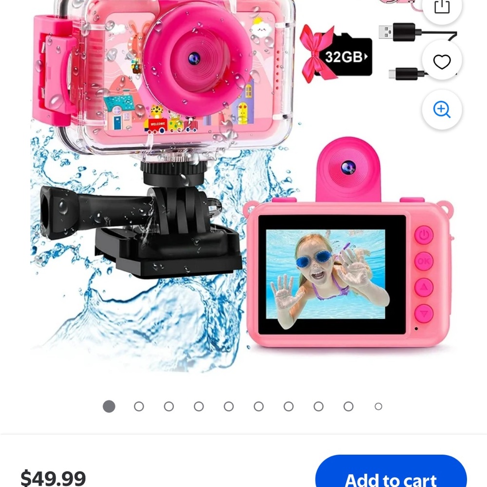 New GKTZ Kids Waterproof  Camera •180 Degrees Rotation